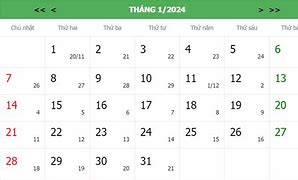 Lịch Âm Tháng 1 Năm 2025